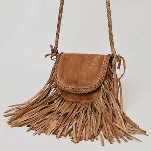 Stylish Fringed Brown Crossbody Bag